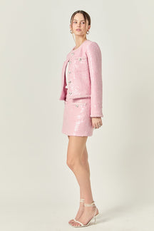ENGLISH FACTORY - Robyn Rhinestone Mini Skirt - SKIRTS available at Objectrare
