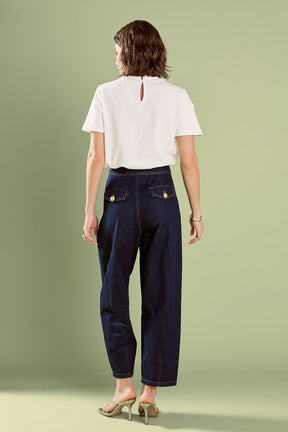 ENGLISH FACTORY - English Factory - Susie Cropped Denim Trousers - PANTS available at Objectrare