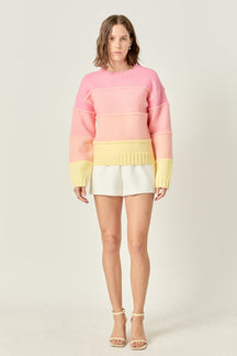 ENGLISH FACTORY - Ombre Crew Neck Sweater - SWEATERS & KNITS available at Objectrare