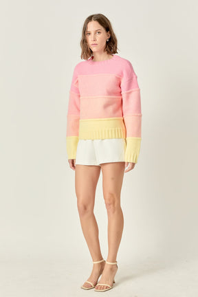 ENGLISH FACTORY - English Factory - Ombre Crew Neck Knit Sweater - SWEATERS & KNITS available at Objectrare