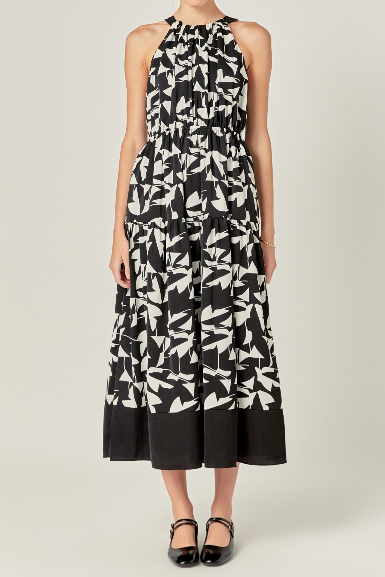 ENGLISH FACTORY - English Factory - White and Black Printed Midi Dress - DRESSES available at Objectrare