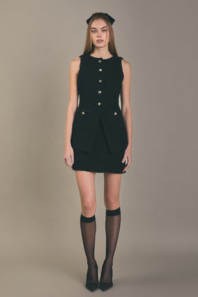 ENGLISH FACTORY - H Line Tweed Skirt - SKIRTS available at Objectrare