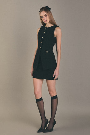 ENGLISH FACTORY - H Line Tweed Skirt - SKIRTS available at Objectrare