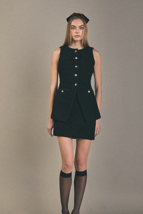ENGLISH FACTORY - H Line Tweed Skirt - SKIRTS available at Objectrare