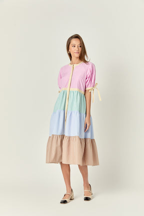 ENGLISH FACTORY - English Factory - Color Block Stripe Midi Dress - DRESSES available at Objectrare