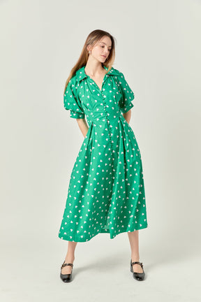 ENGLISH FACTORY - English Factory - Lovelyn Heart Print Midi Dress - DRESSES available at Objectrare