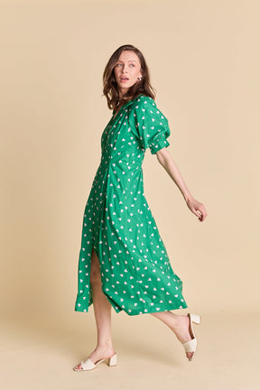 ENGLISH FACTORY - Lovelyn Heart Print Midi Dress - DRESSES available at Objectrare