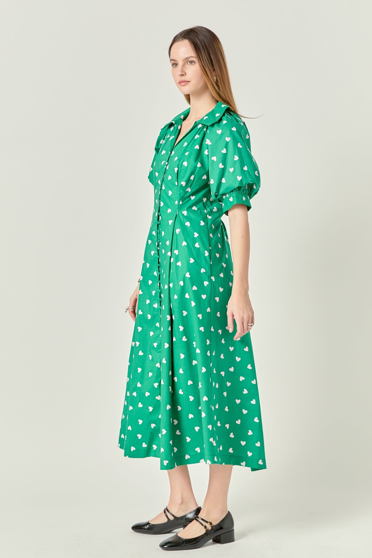 ENGLISH FACTORY - English Factory - Lovelyn Heart Print Midi Dress - DRESSES available at Objectrare