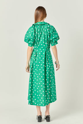 ENGLISH FACTORY - English Factory - Lovelyn Heart Print Midi Dress - DRESSES available at Objectrare