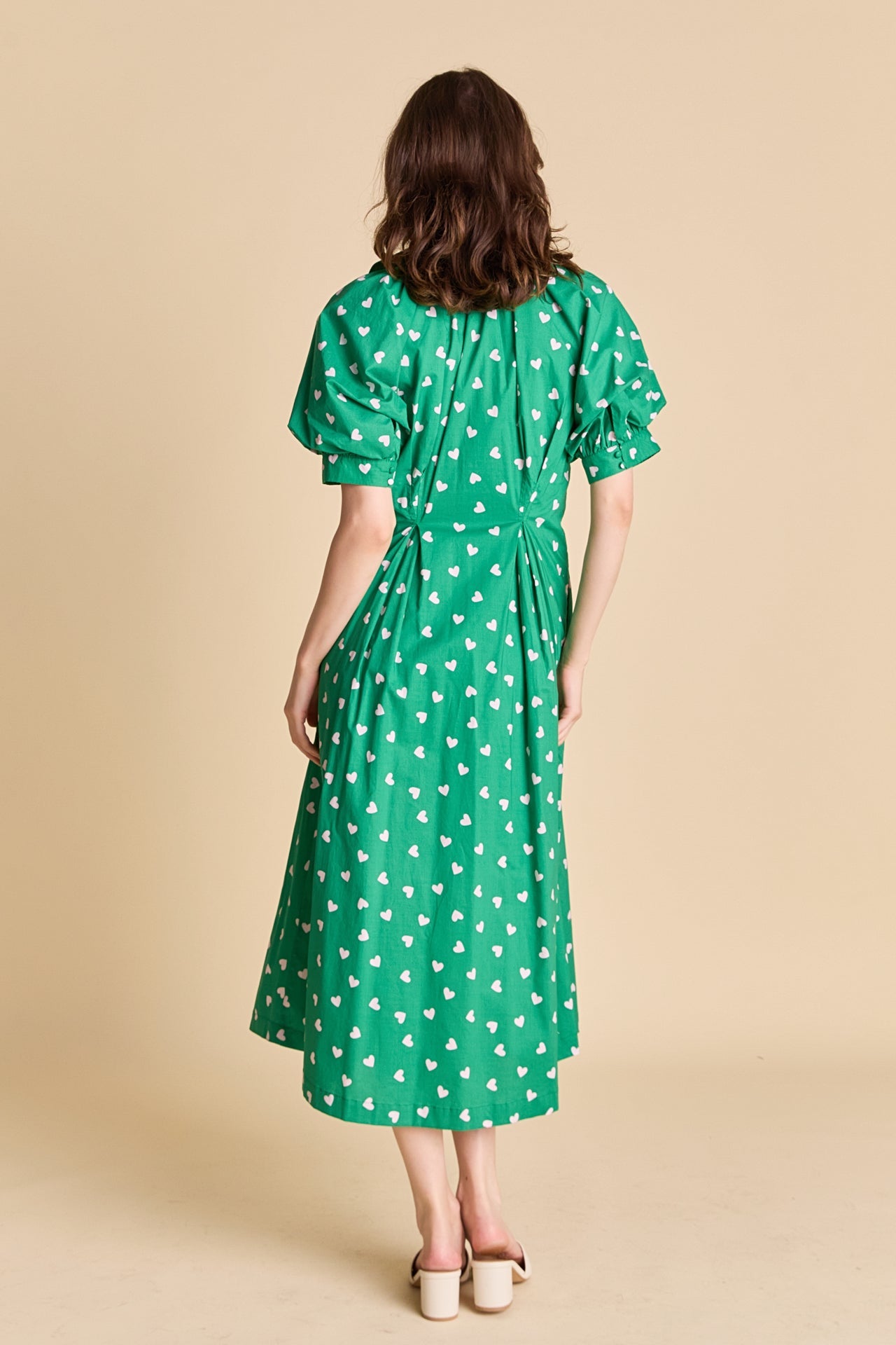 ENGLISH FACTORY - Lovelyn Heart Print Midi Dress - DRESSES available at Objectrare