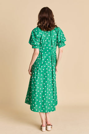 ENGLISH FACTORY - Lovelyn Heart Print Midi Dress - DRESSES available at Objectrare