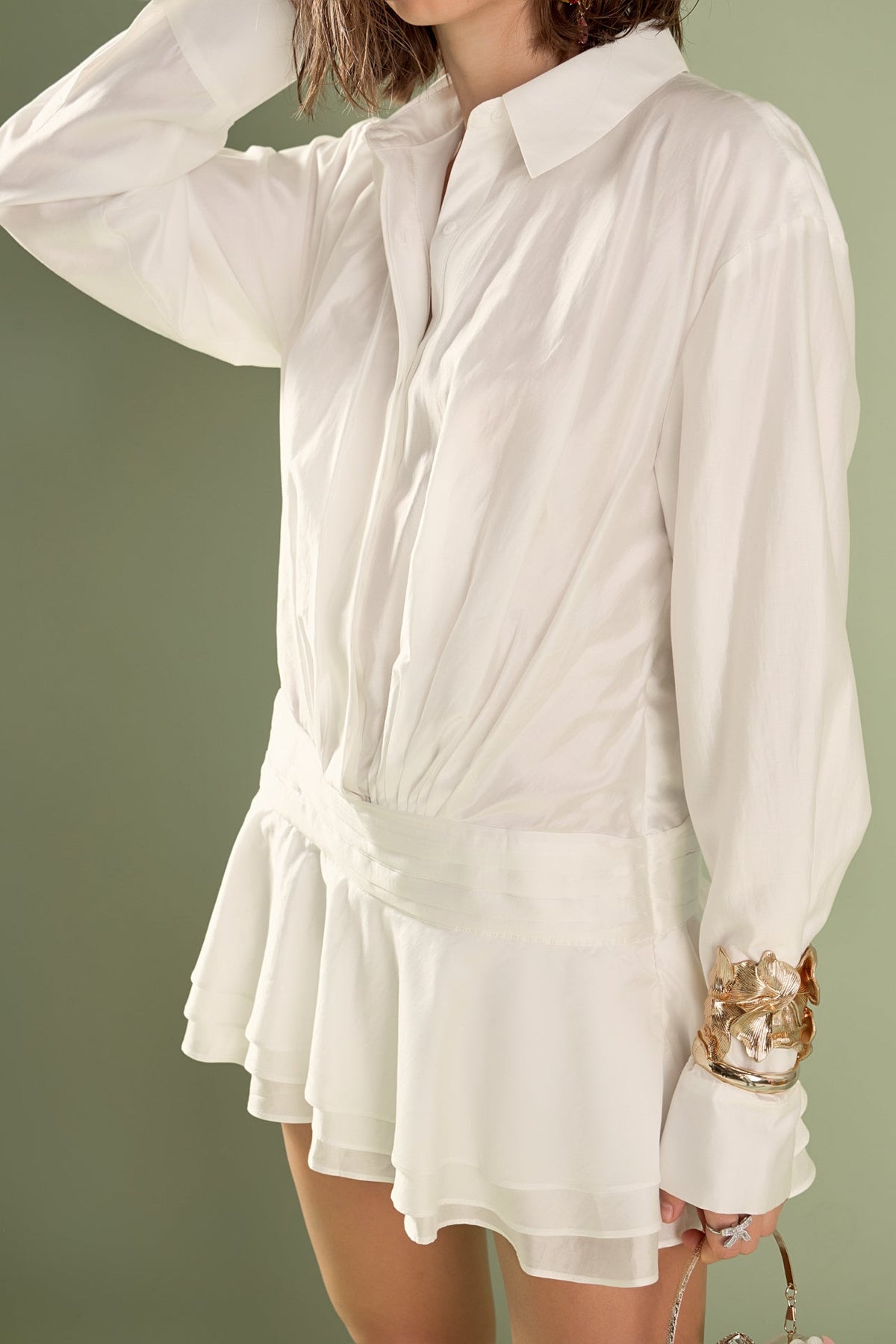 ENGLISH FACTORY - Ruffled Micro Mini Romper - ROMPERS available at Objectrare