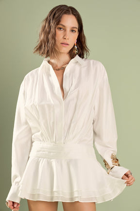 ENGLISH FACTORY - Ruffled Micro Mini Romper - ROMPERS available at Objectrare