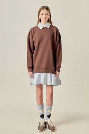 ENGLISH FACTORY - Mixed Media Mini Dress - DRESSES available at Objectrare