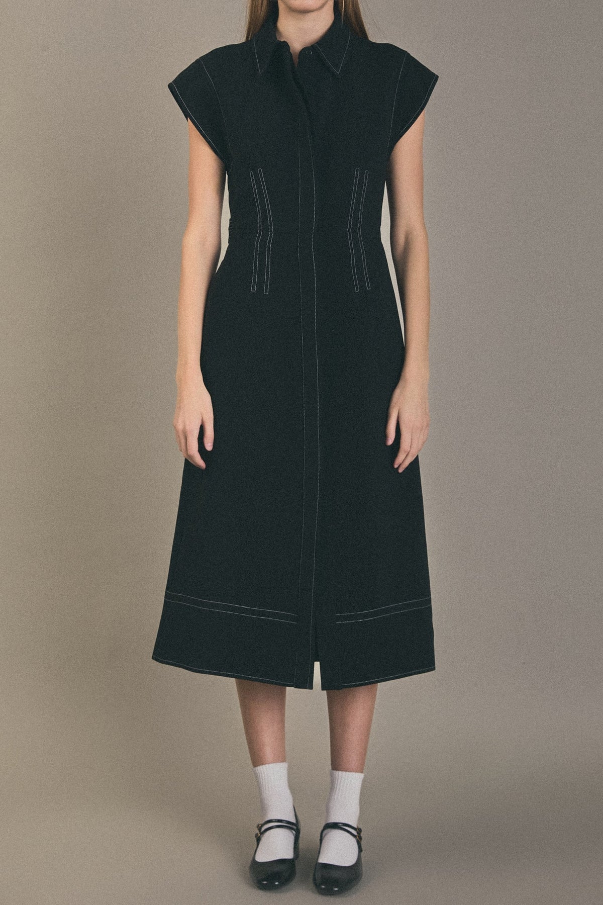 ENGLISH FACTORY - English Factory - Modern Structure Midi Dress - DRESSES available at Objectrare