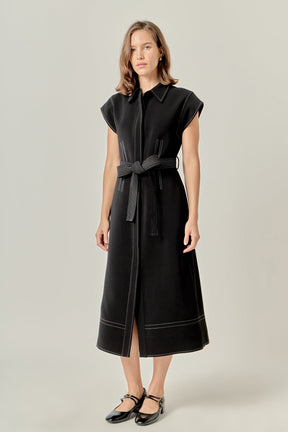 ENGLISH FACTORY - Modern Structure Midi Dress - DRESSES available at Objectrare