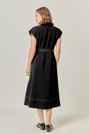 ENGLISH FACTORY - Modern Structure Midi Dress - DRESSES available at Objectrare