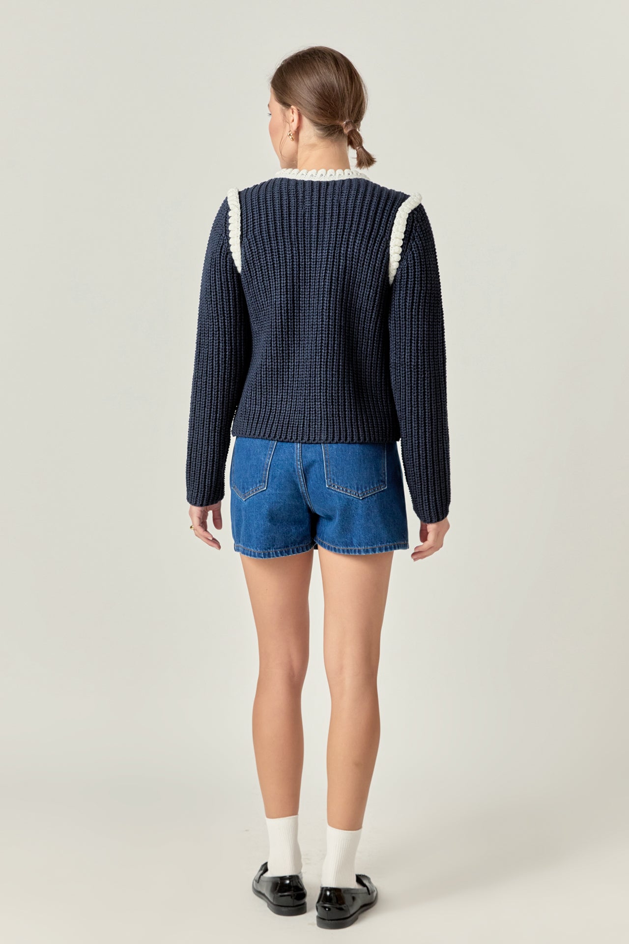 ENGLISH FACTORY - Colorblock Braided Cardigan - JACKETS available at Objectrare