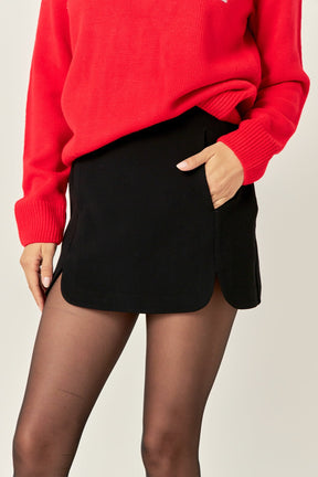 ENGLISH FACTORY - English Factory - Rounded Slit Skort - SKORTS available at Objectrare