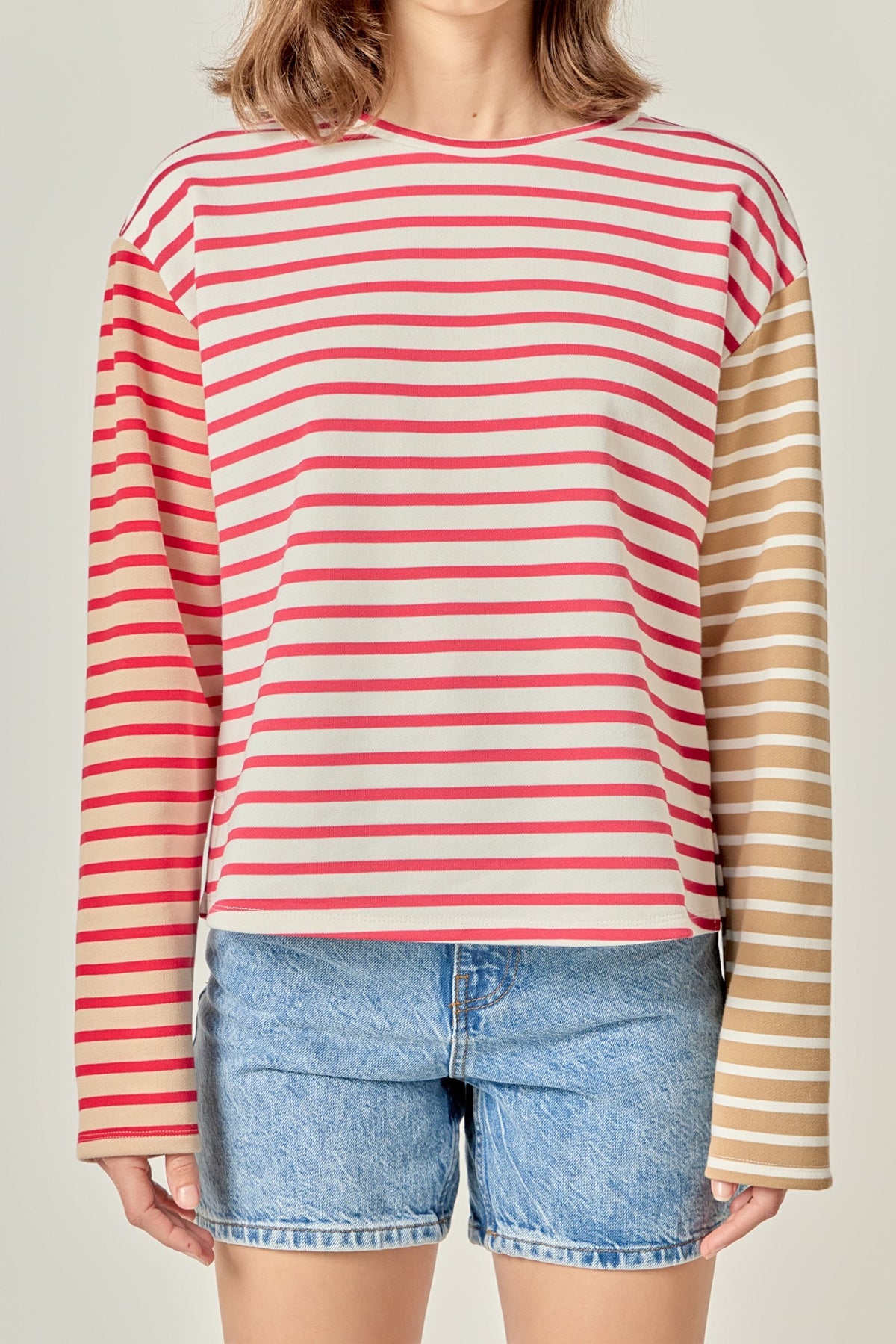 ENGLISH FACTORY - Stripe Color Block Sweatshirt - HOODIES &SWEATSHIRTS available at Objectrare