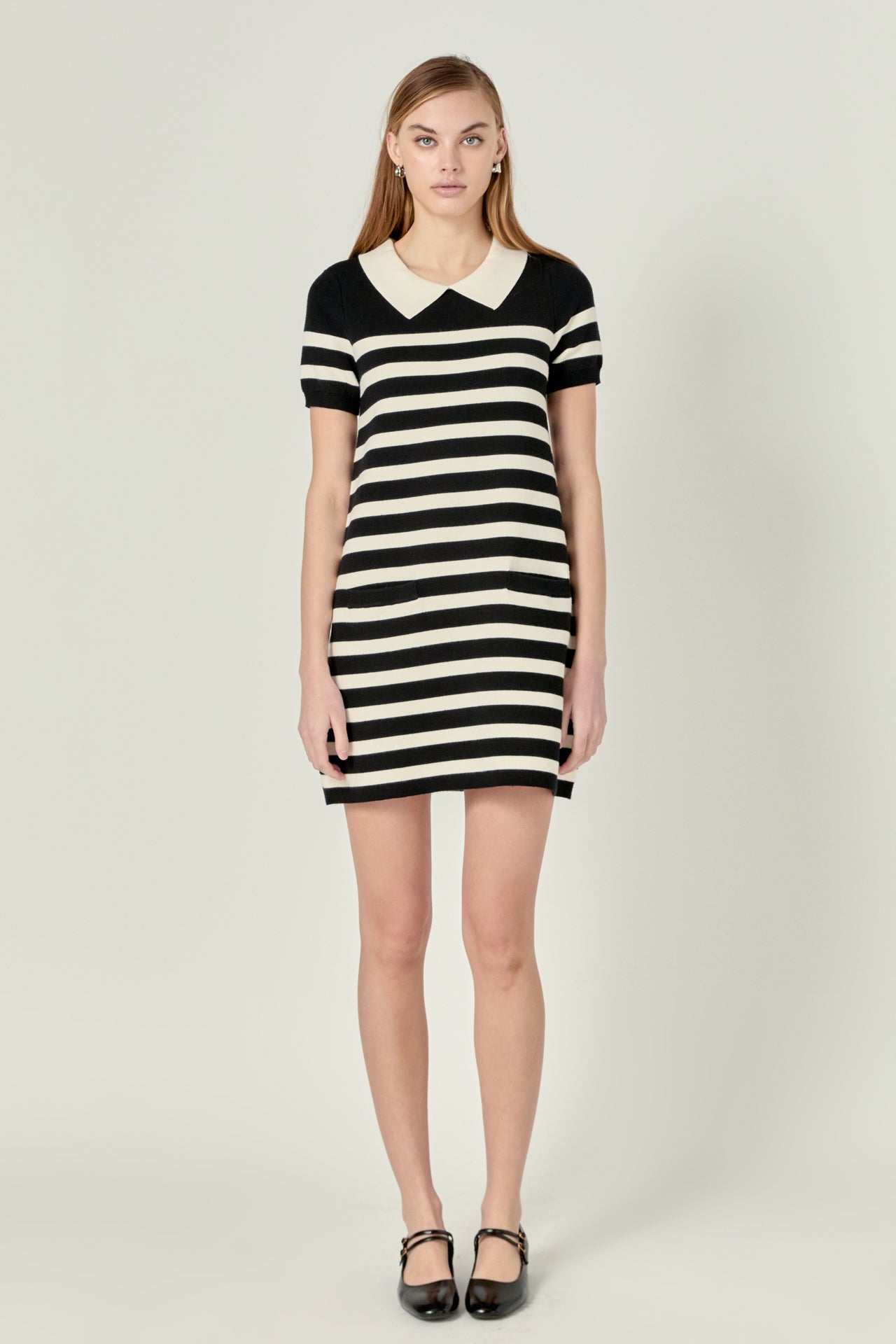 ENGLISH FACTORY - English Factory - Stripe Collar Mini Dress - DRESSES available at Objectrare