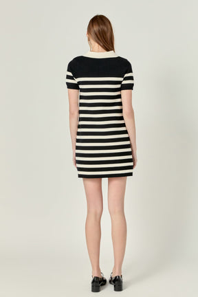 ENGLISH FACTORY - English Factory - Stripe Collar Mini Dress - DRESSES available at Objectrare