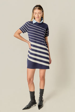 ENGLISH FACTORY - Multi Stripe Mini Dress - DRESSES available at Objectrare