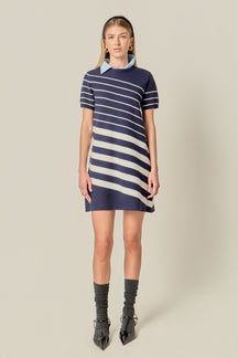 ENGLISH FACTORY - Multi Stripe Mini Dress - DRESSES available at Objectrare