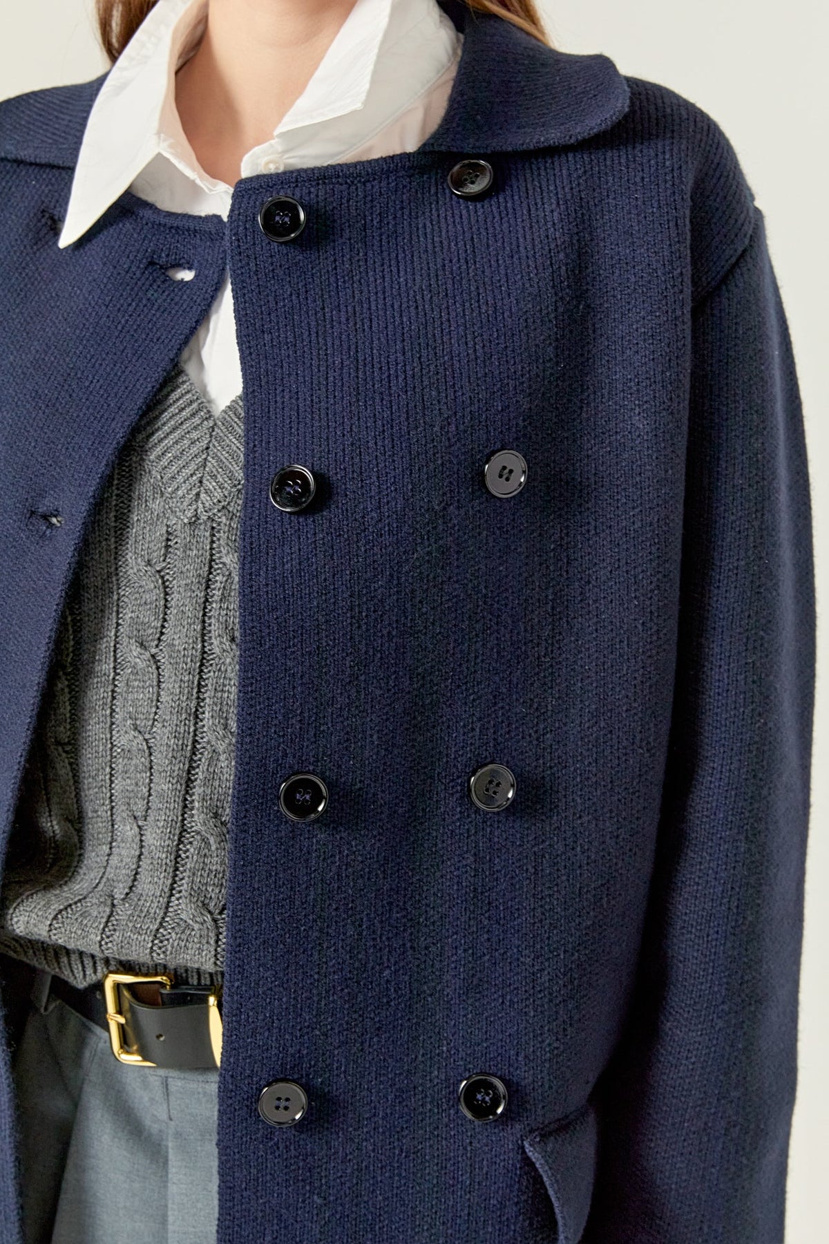 ENGLISH FACTORY - Polo Long Double Cardigan - SWEATERS & KNITS available at Objectrare