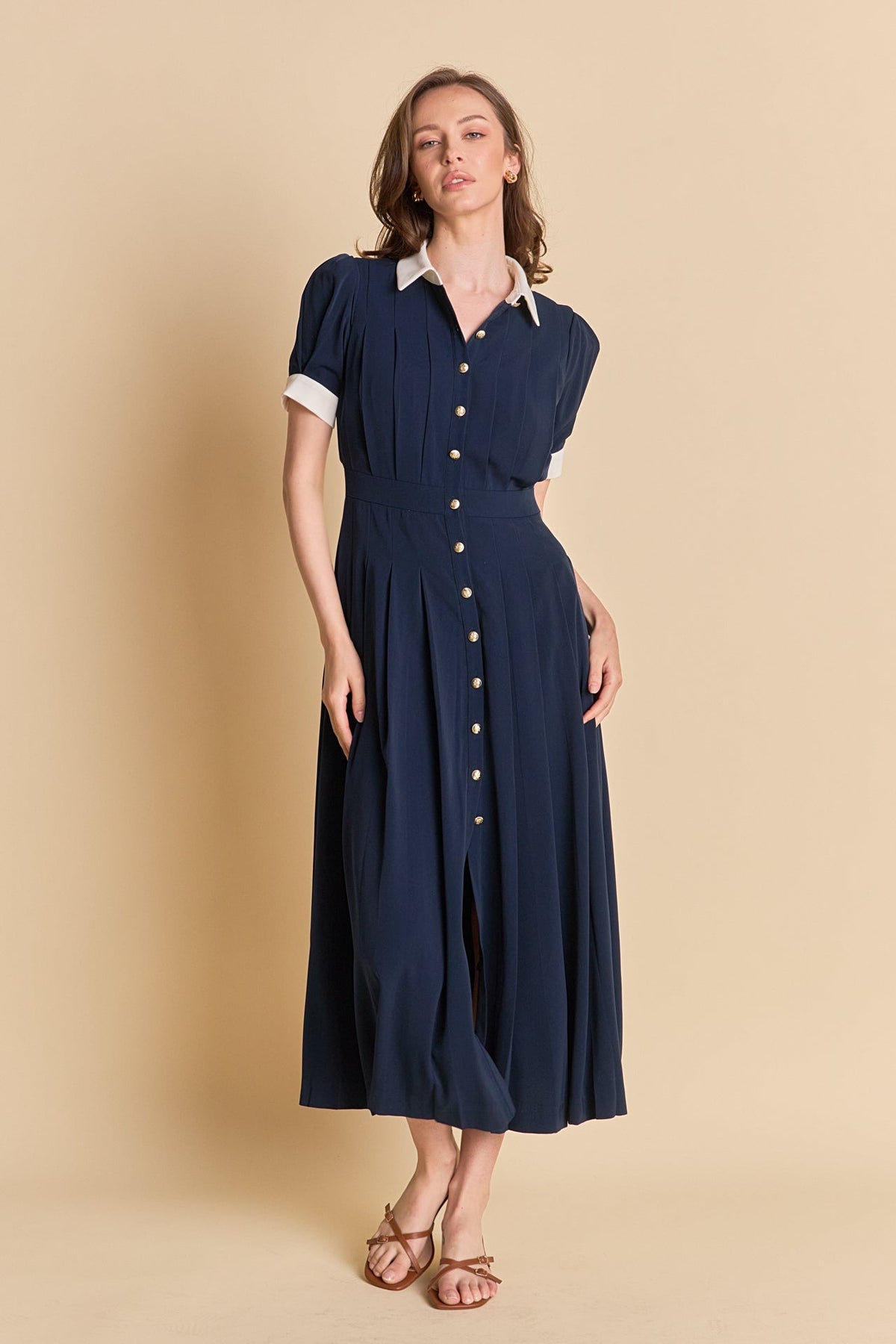 ENGLISH FACTORY - Luna Pleated Midi Dress - DRESSES available at Objectrare