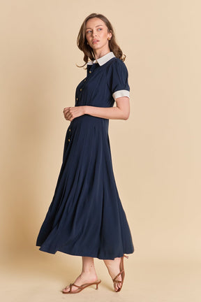 Luna Pleated Midi Dress