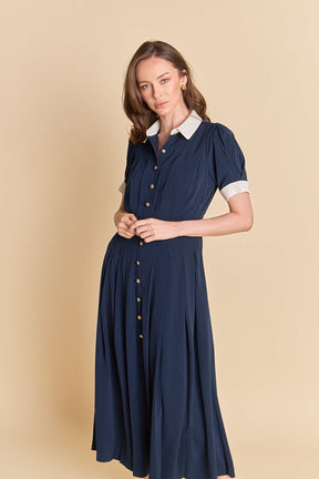 ENGLISH FACTORY - Luna Pleated Midi Dress - DRESSES available at Objectrare