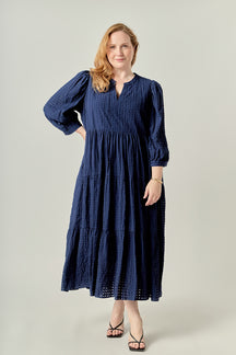 Plus Size Gingham Tiered Mini Dress
