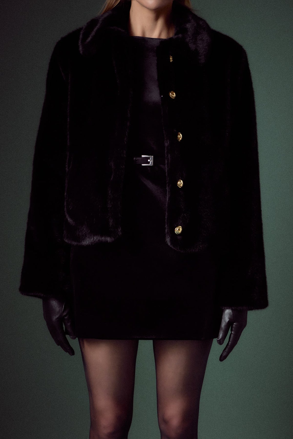 ENGLISH FACTORY - Faux Fur Collar Jacket - JACKETS available at Objectrare