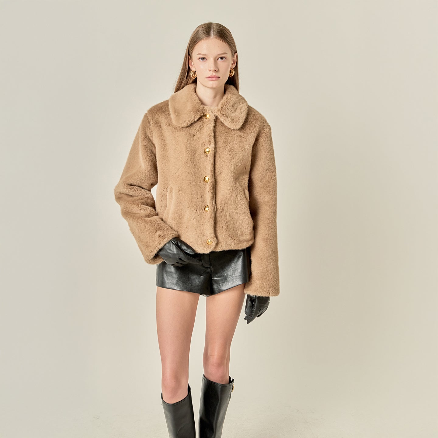ENGLISH FACTORY - Faux Fur Collar Jacket - JACKETS available at Objectrare