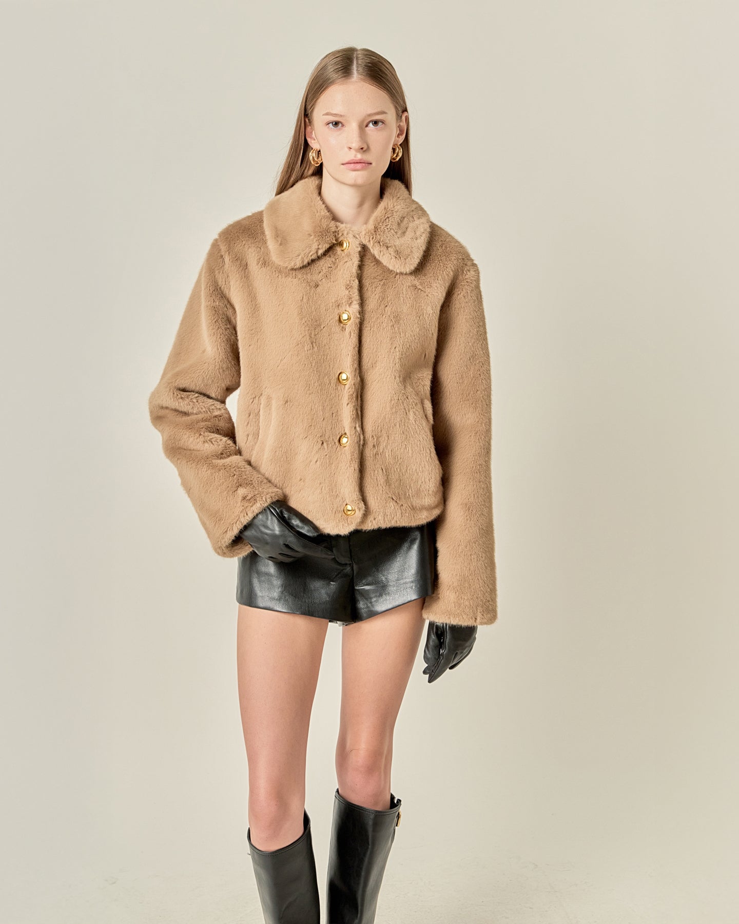 ENGLISH FACTORY - Faux Fur Collar Jacket - JACKETS available at Objectrare