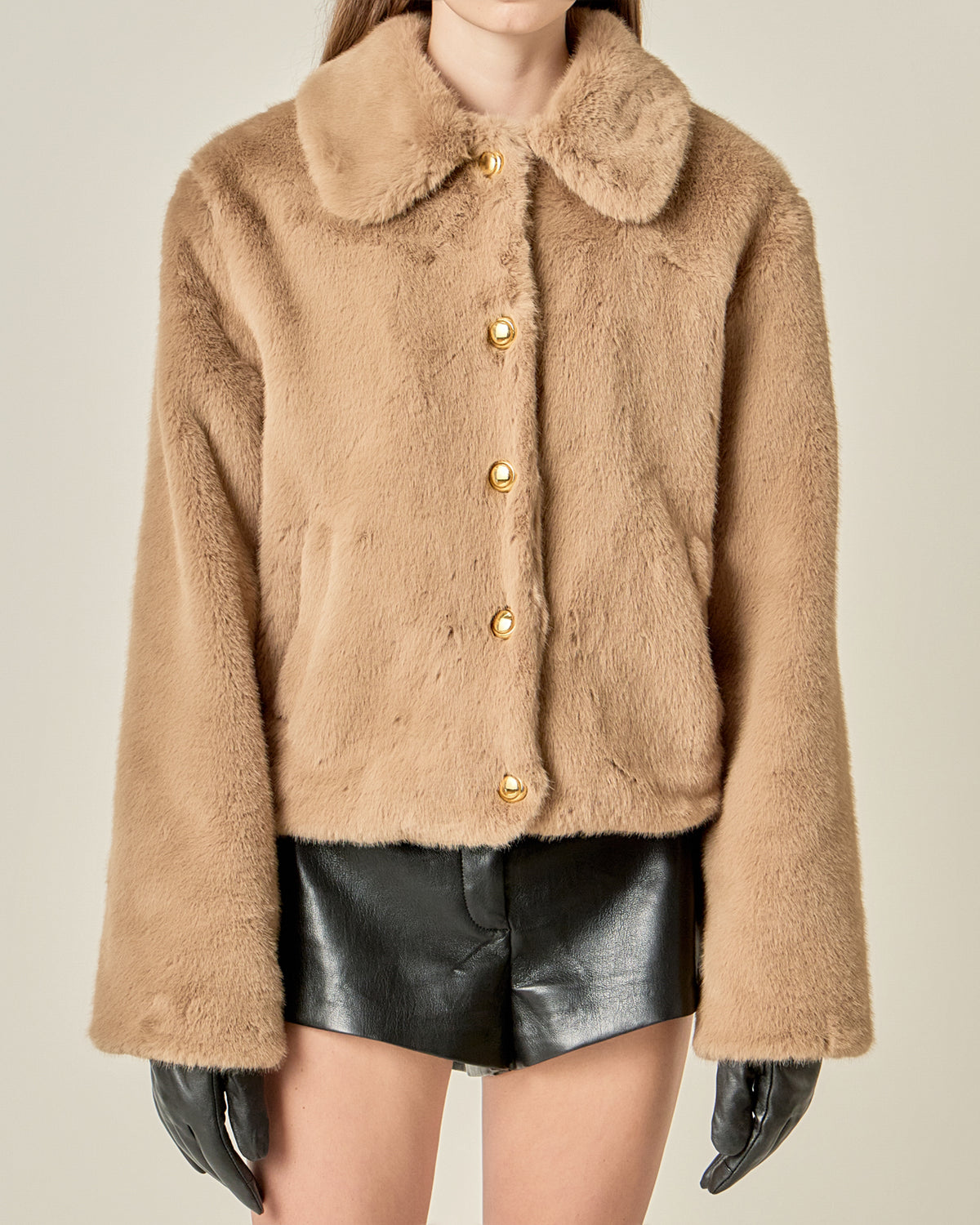 ENGLISH FACTORY - Faux Fur Collar Jacket - JACKETS available at Objectrare