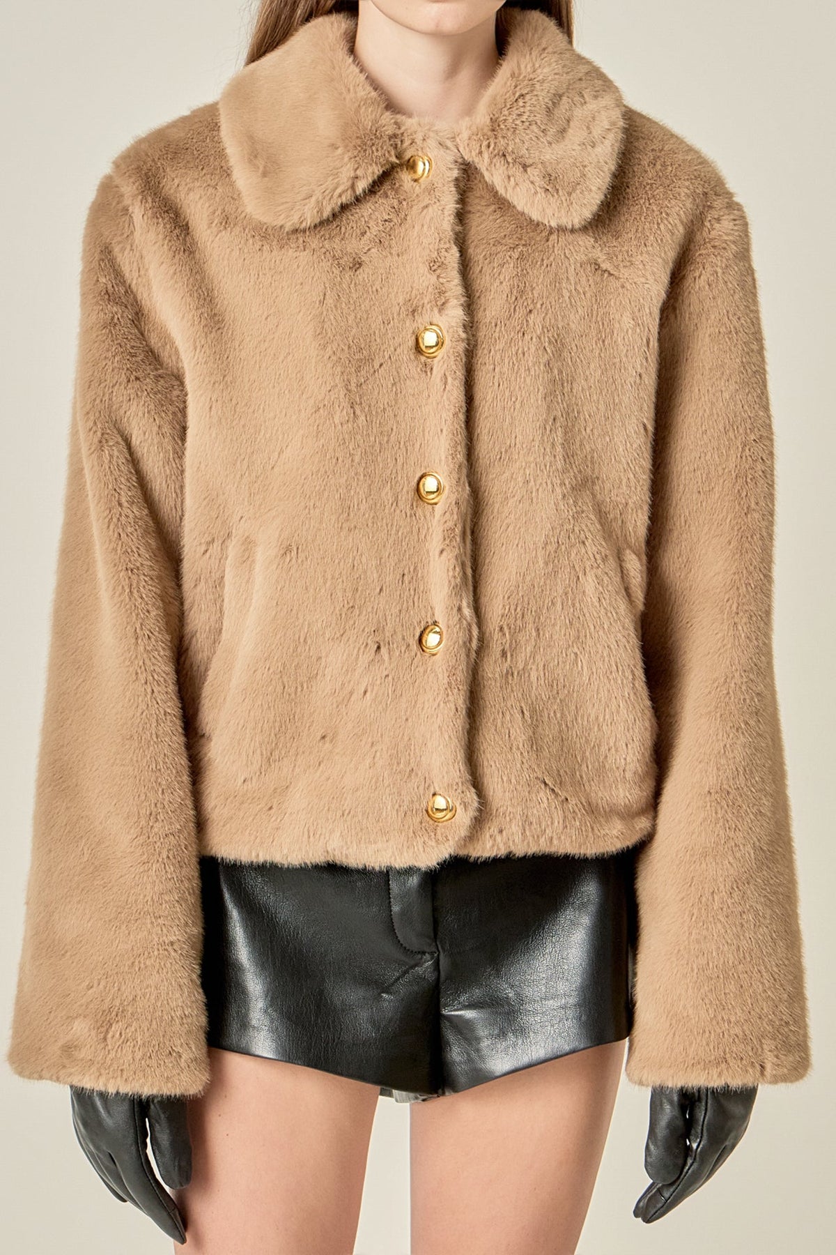 ENGLISH FACTORY - Faux Fur Collar Jacket - JACKETS available at Objectrare