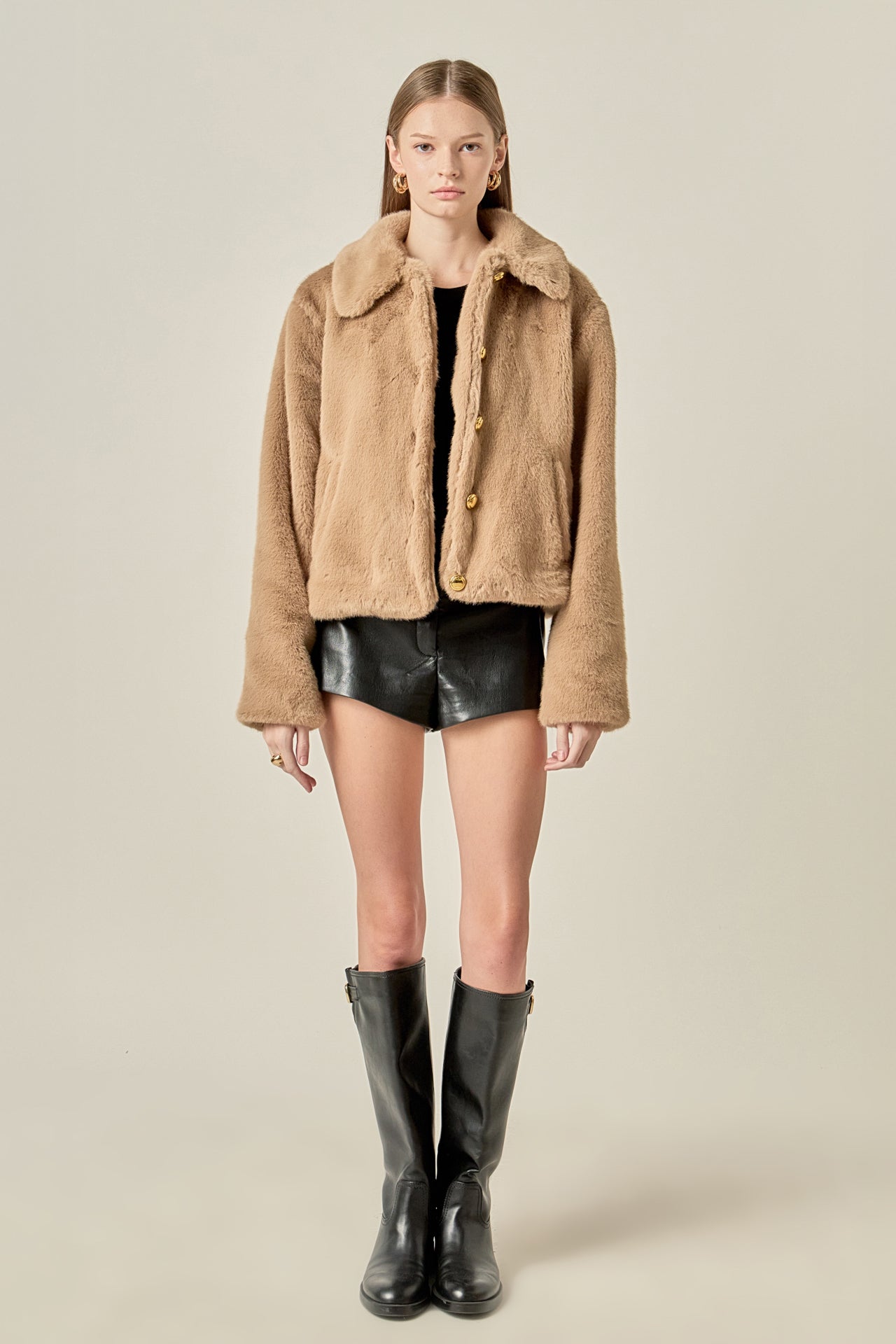 ENGLISH FACTORY - Faux Fur Collar Jacket - JACKETS available at Objectrare