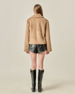 ENGLISH FACTORY - Faux Fur Collar Jacket - JACKETS available at Objectrare