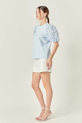 ENGLISH FACTORY - Flower Mixed Media Top - TOPS available at Objectrare