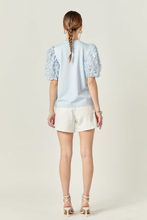 ENGLISH FACTORY - Charlotte Flower Mixed Media Top - TOPS available at Objectrare