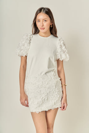 ENGLISH FACTORY - Charlotte Flower Mixed Media Top - TOPS available at Objectrare