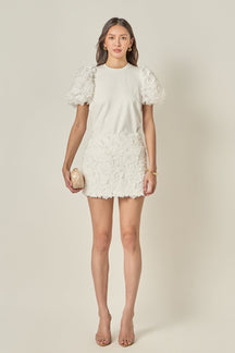 ENGLISH FACTORY - Charlotte Flower Mixed Media Top - TOPS available at Objectrare