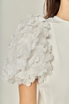 ENGLISH FACTORY - Charlotte Flower Mixed Media Top - TOPS available at Objectrare