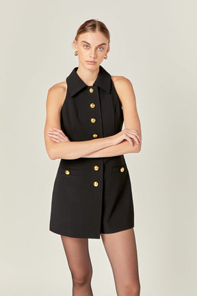 ENGLISH FACTORY - Collar Romper - ROMPERS available at Objectrare