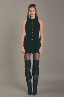 ENGLISH FACTORY - English Factory - Collar Romper - ROMPERS available at Objectrare