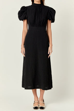 ENGLISH FACTORY - Puff Sleeves Midi Dress - DRESSES available at Objectrare