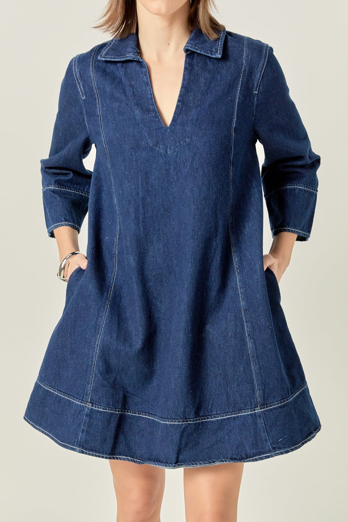 ENGLISH FACTORY - Harriet Denim Mini Dress - DRESSES available at Objectrare