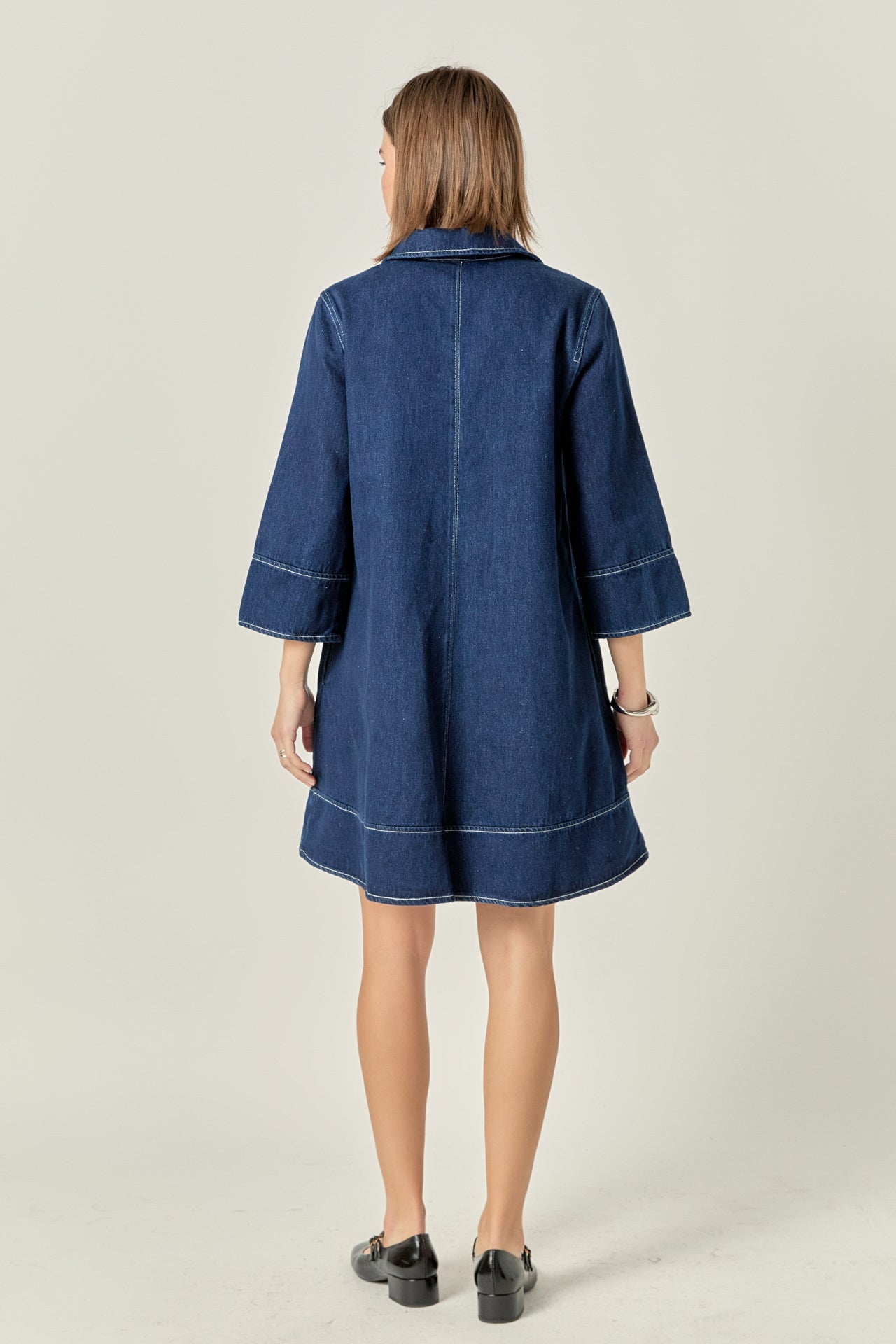 ENGLISH FACTORY - English Factory - Harriet Denim Mini Dress - DRESSES available at Objectrare